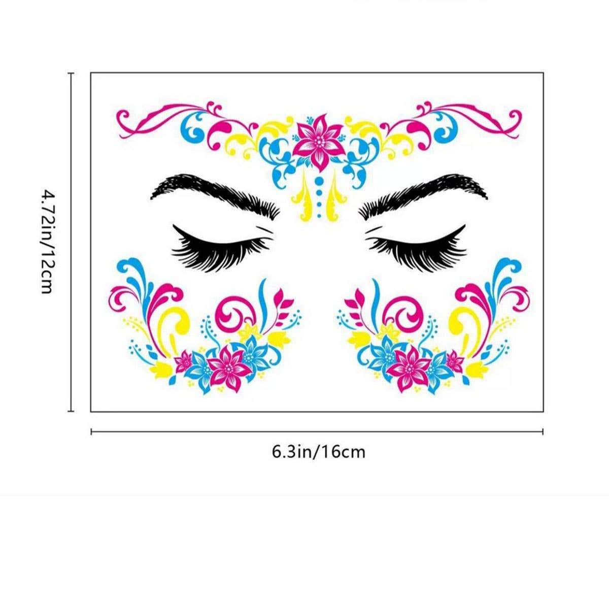 Neon Butterfly Glow Face Tattoos for Party