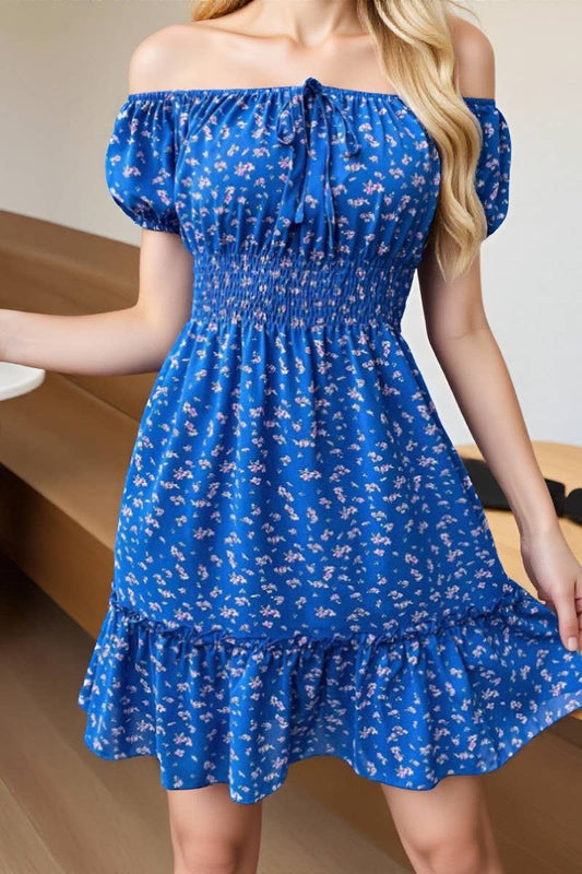 CWDSD10541_BACKLESS WAIST-CINCHING RUFFLED SUSPENDER DRESS