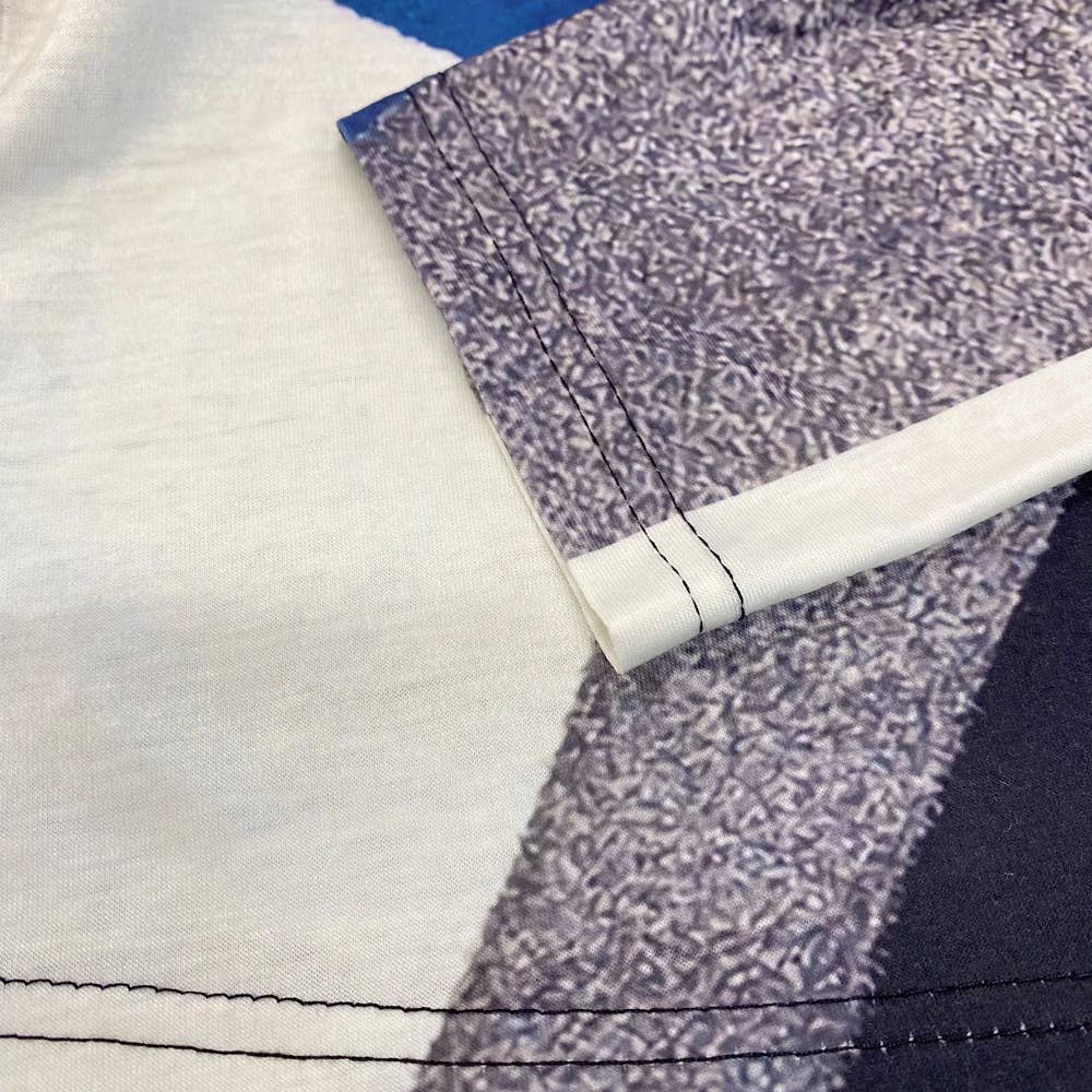 COMFORTABLE GEOMETRIC DESIGN COLOR CONTRAST SHIRT