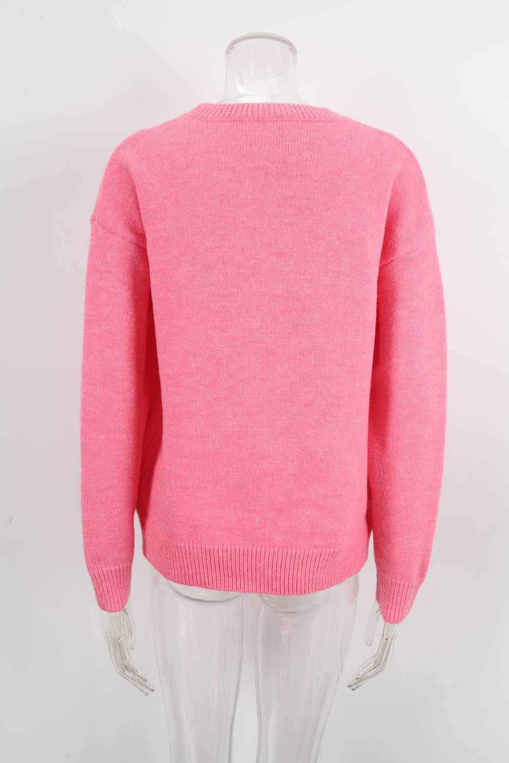 Cherry jacquard Valentine's Day knitted sweater