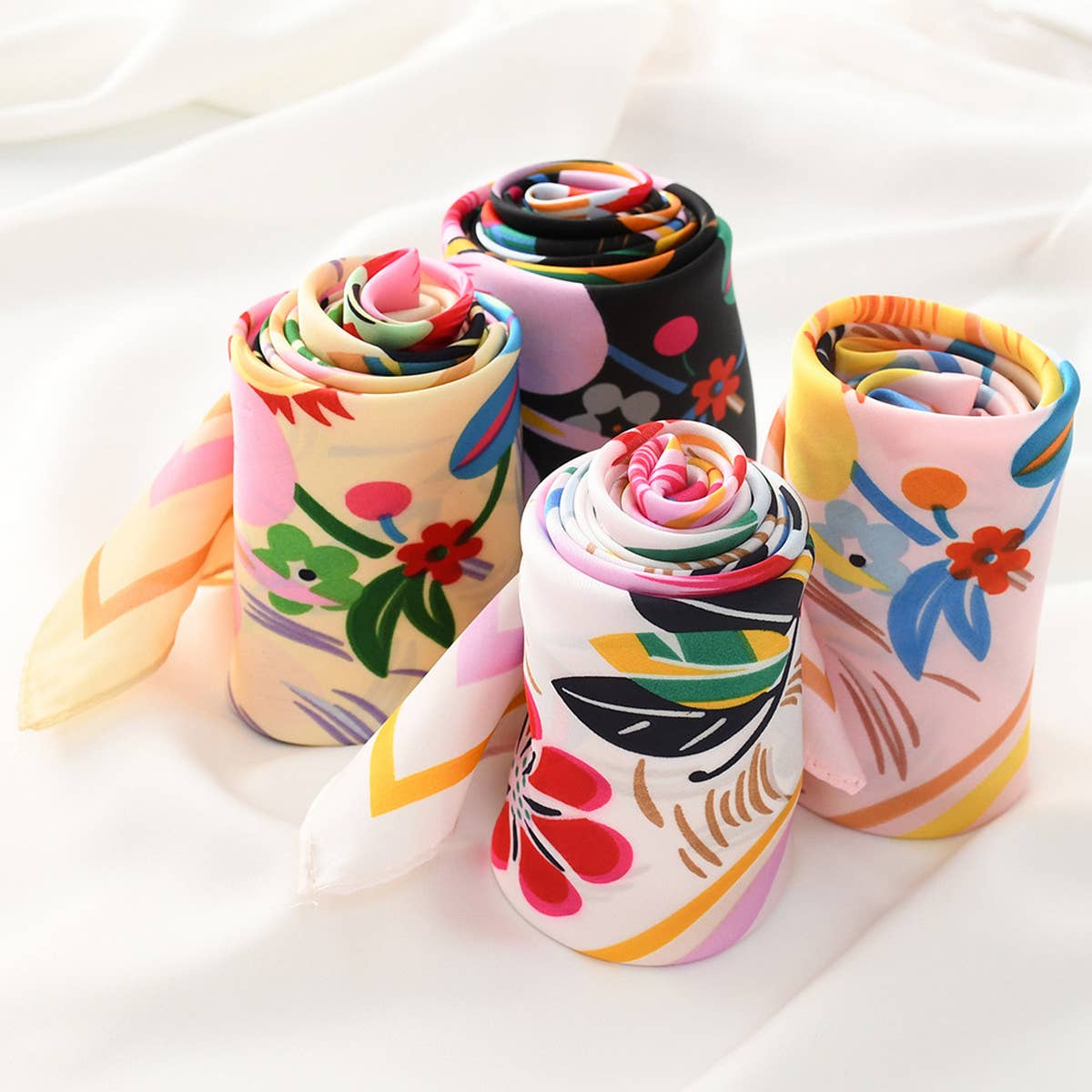 Floral Print  Scarf ? Vintage Neck & Head Wrap