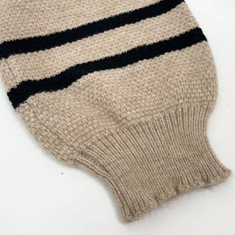 Color-blocked long-sleeved round-neck sweater