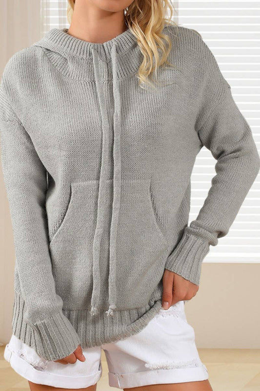 CWOCAL2200_LONG-SLEEVED SWEATER COAT WITH HOODED POCKETS