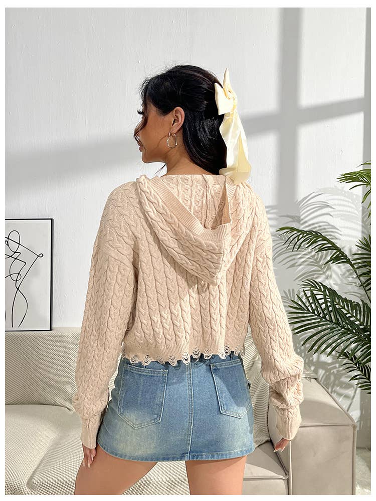 CROPPED TOP JACQUARD PULLOVER SWEATER