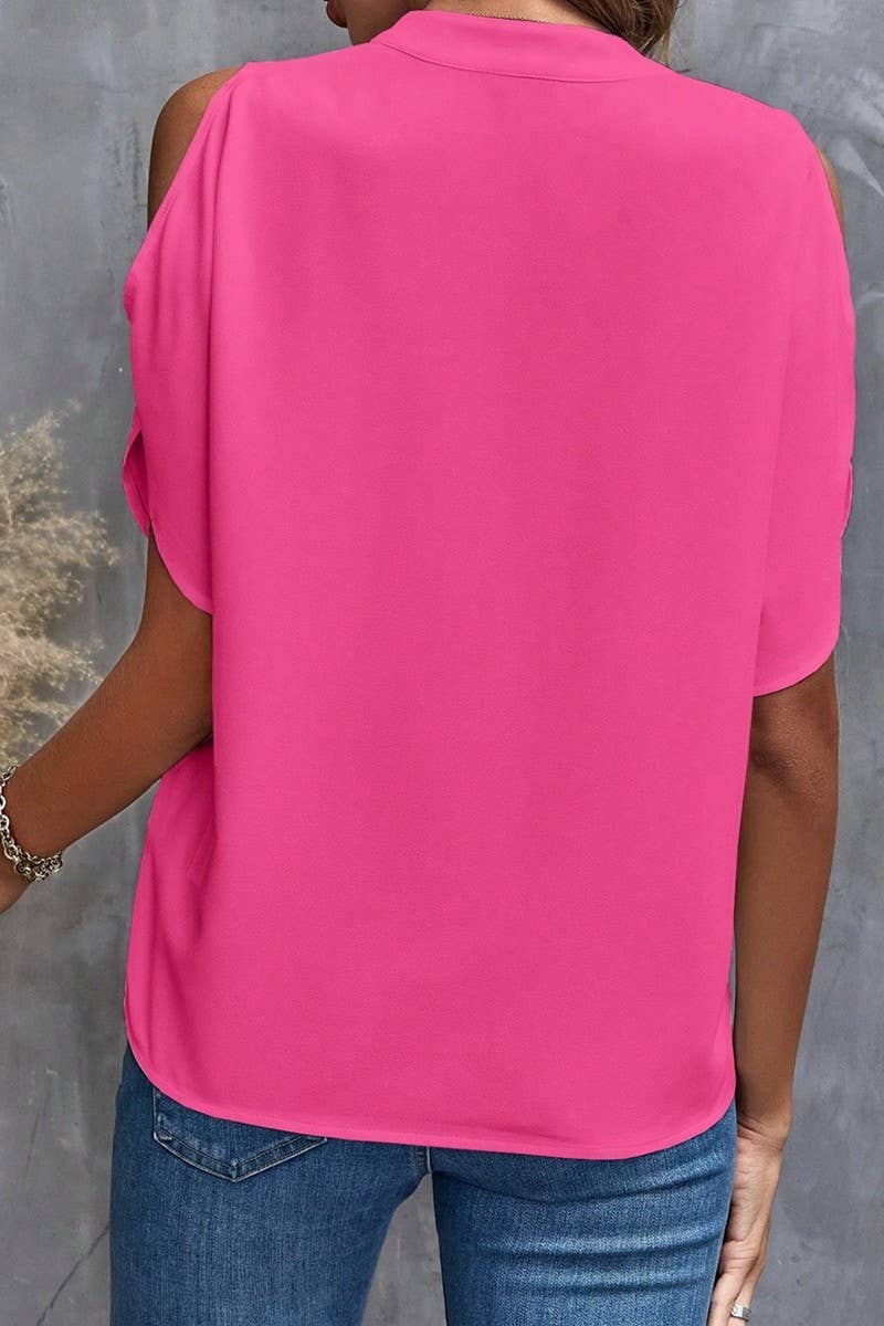 CWTTS1373_SUMMER V-NECK FASHIONABLE OFF-SHOULDER TOP