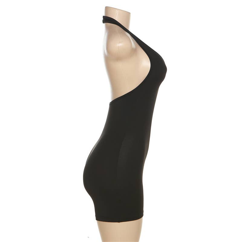 Casual Halter Neck Backless High Waist Romper