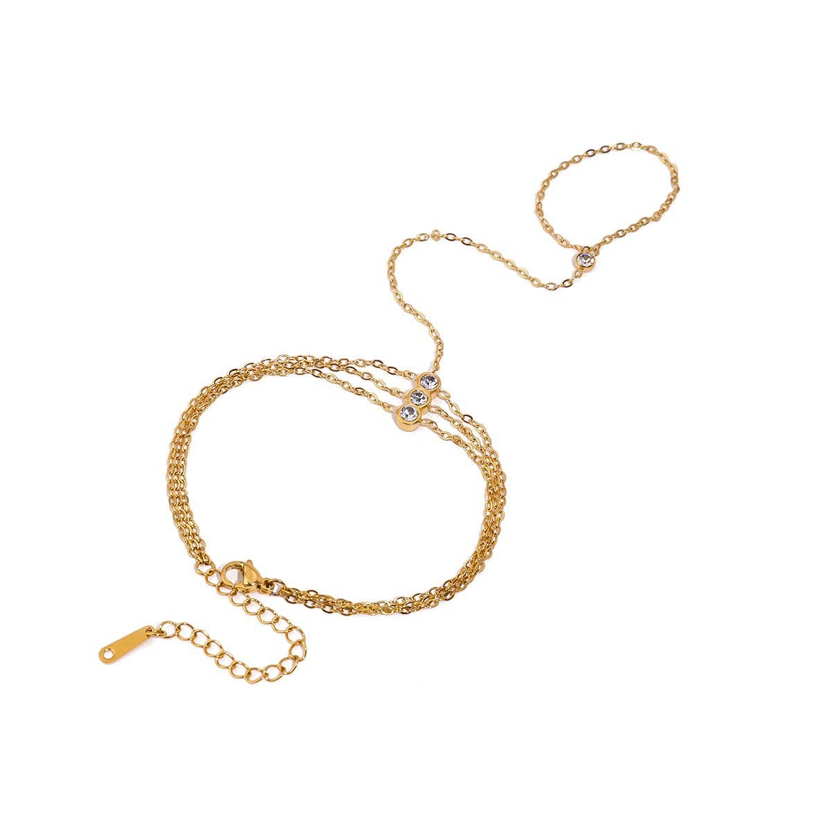 18K Gold Layered Zircon Bracelet in Titanium_CWAJE4648