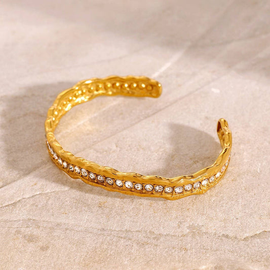 Ins Style Open Bangle, Titanium Steel, No Fade