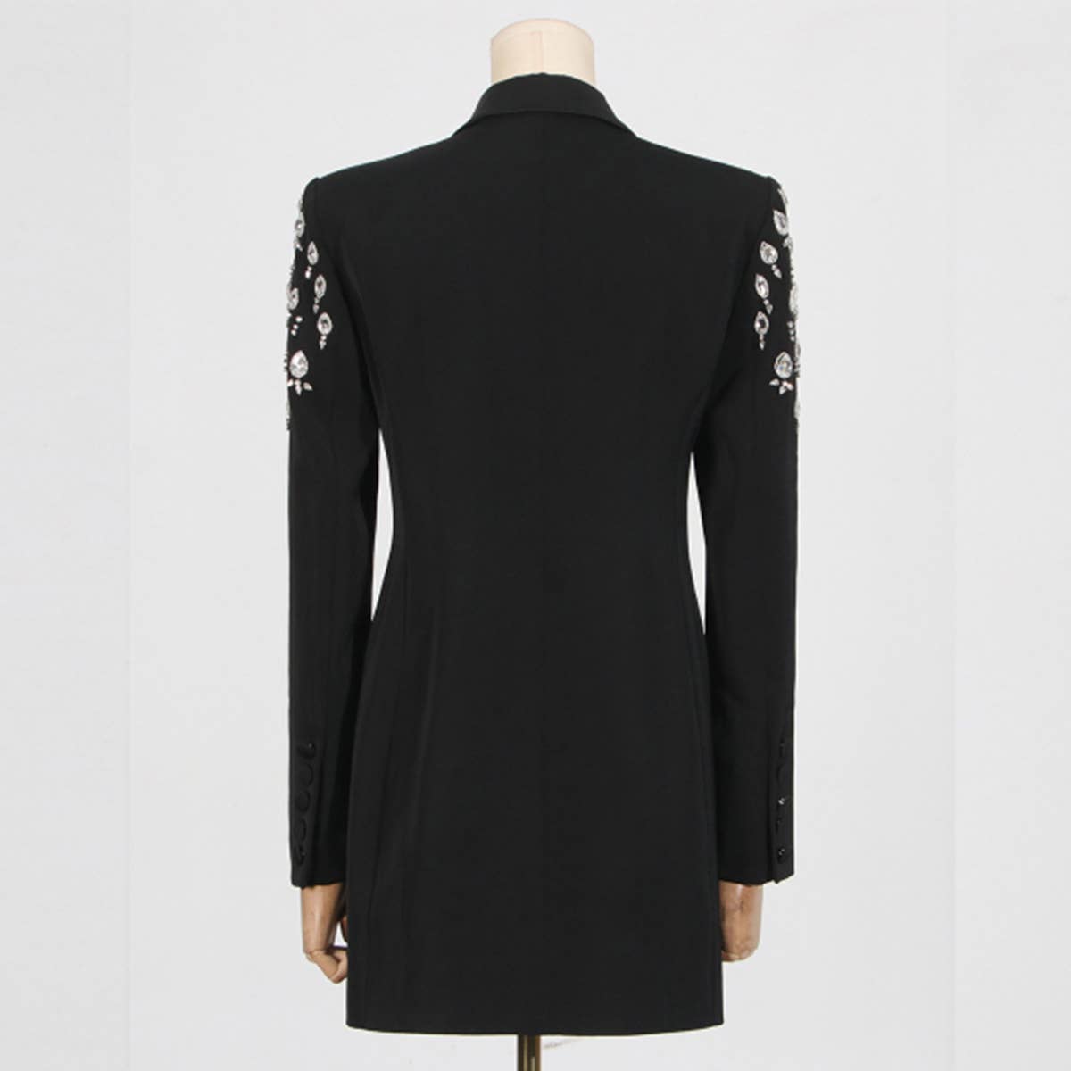 Spring Rhinestone Loose Fit Long Sleeve Blazer_CWOCO1227