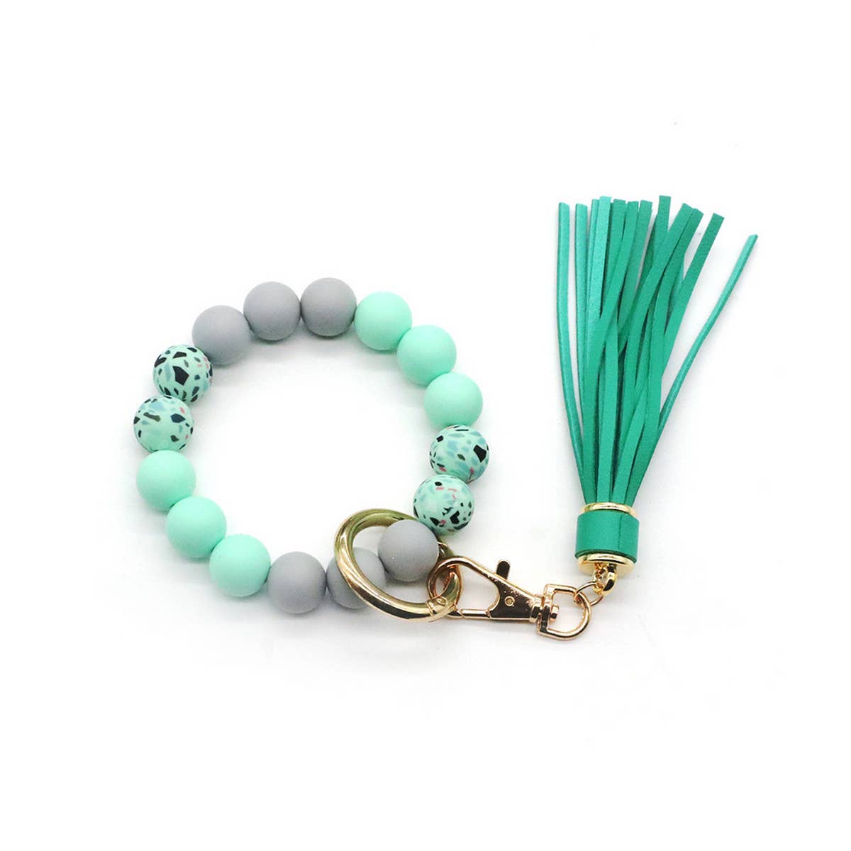CAMOUFLAGE SILICONE BEAD BRACELET KEYCHAIN_CWMM1568
