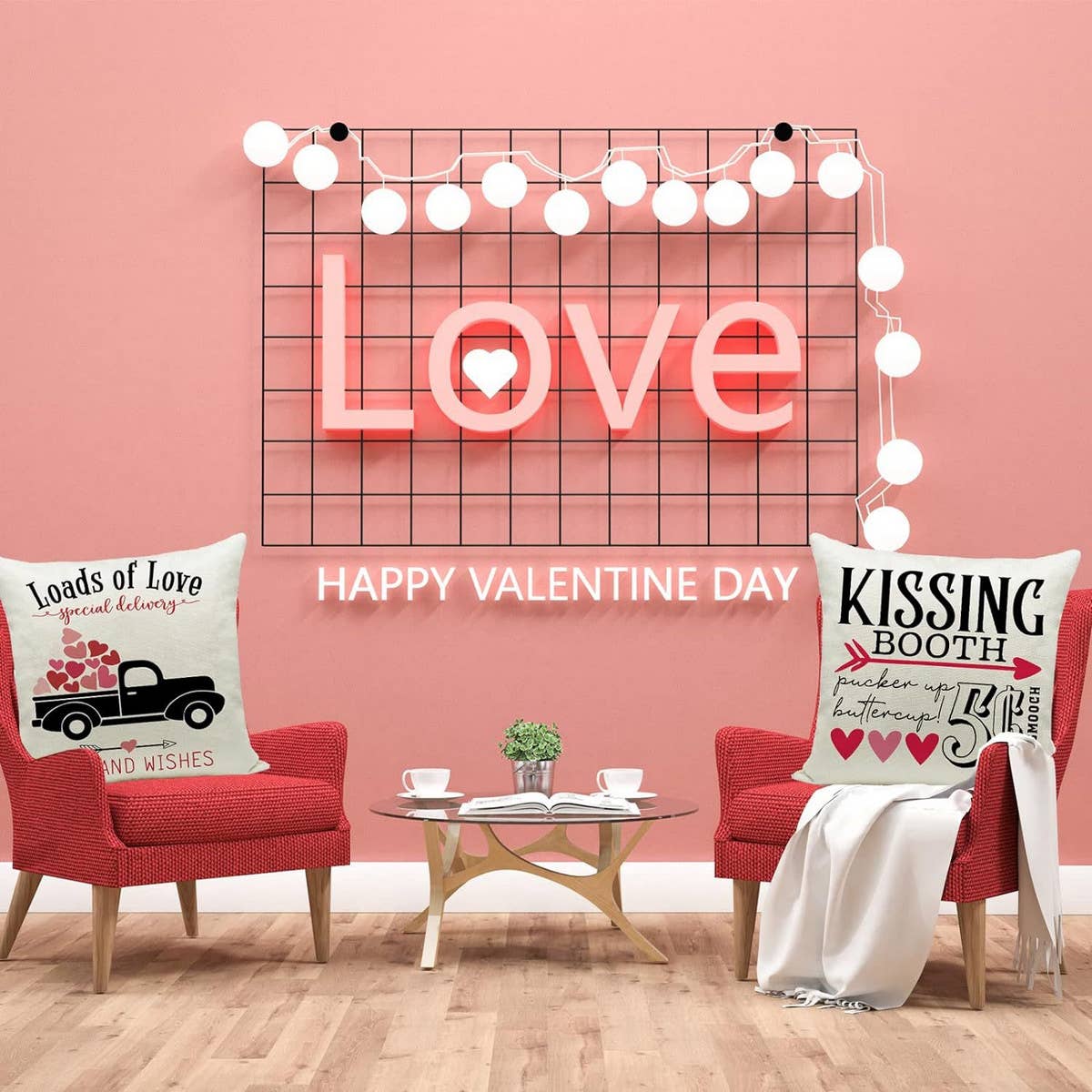 SIMPLE VALENTINE'S DAY LETTER PRINT PILLOWCASE_CWMM0778