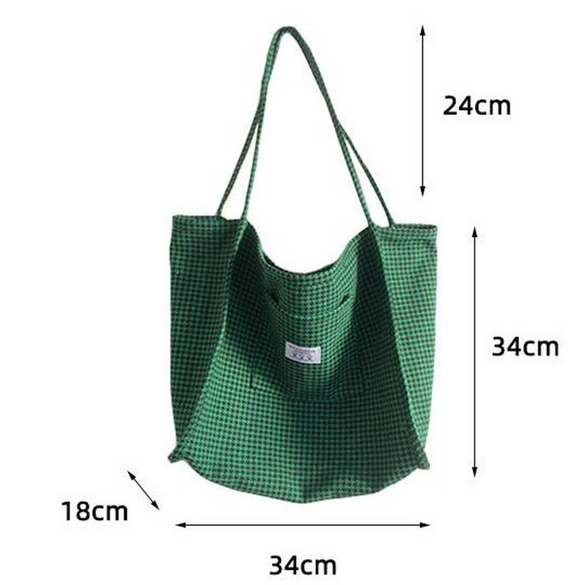 CWAB3906_HOUNDSTOOTH CANVAS SHOULDER TOTE BAG