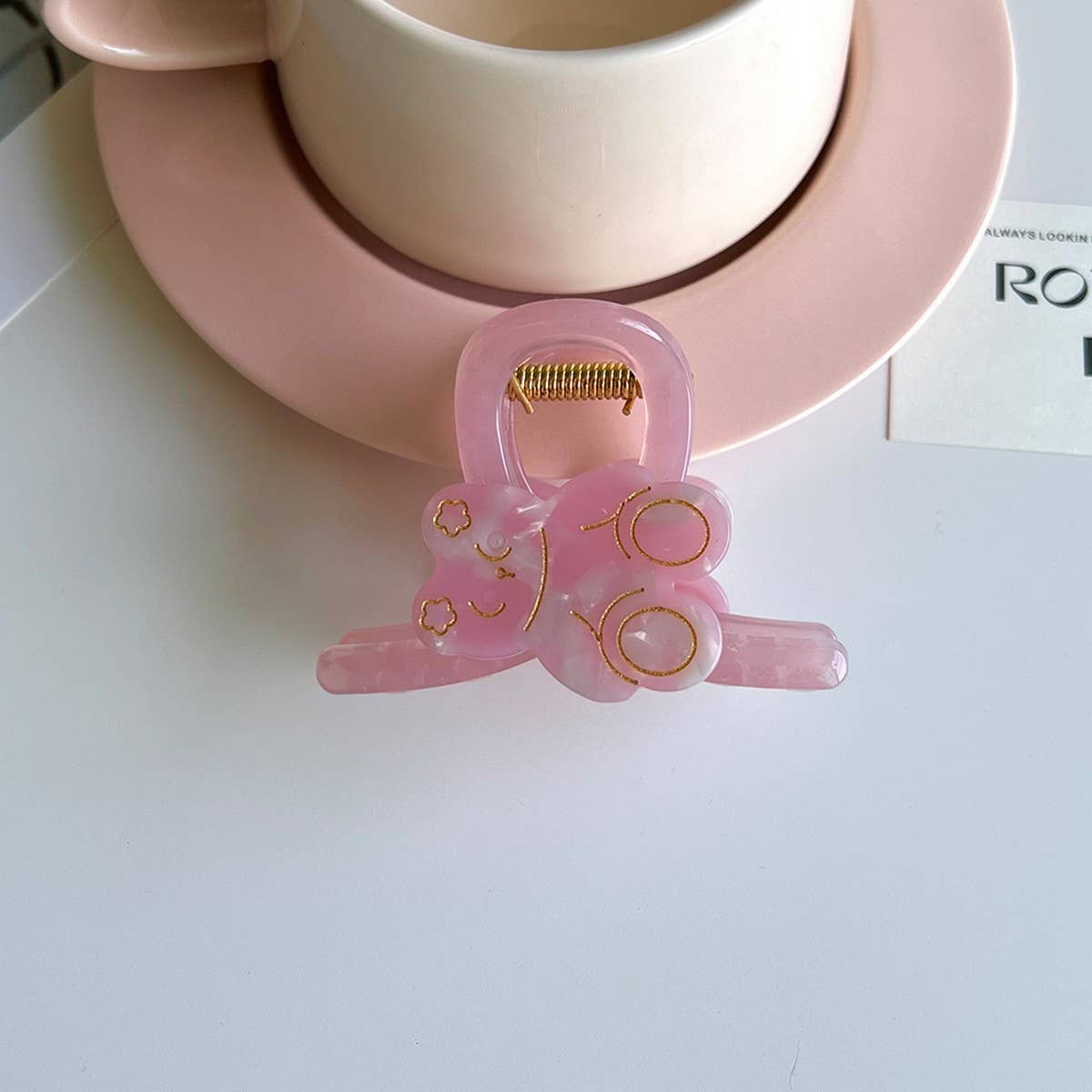 Sweet Bear Acetate Hair Claw Cute Medium Clip