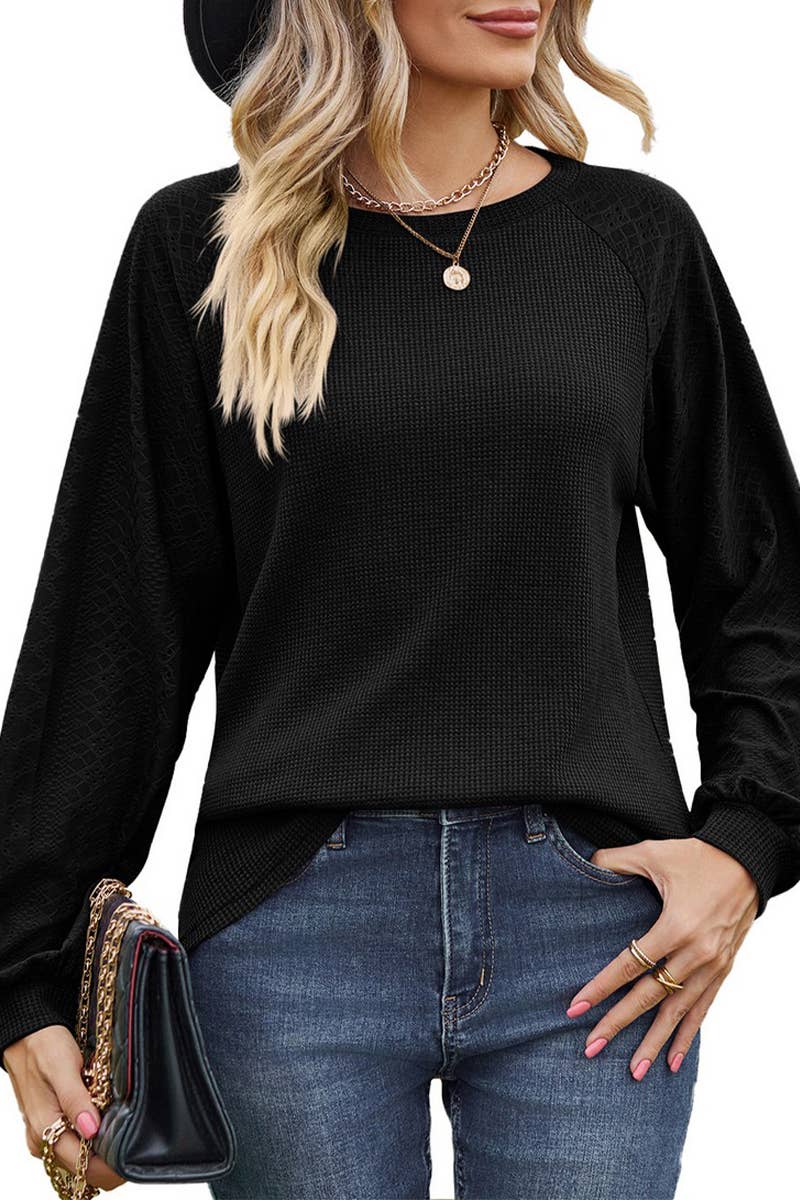 CWTTL1566_Round neck Long Sleeve Top