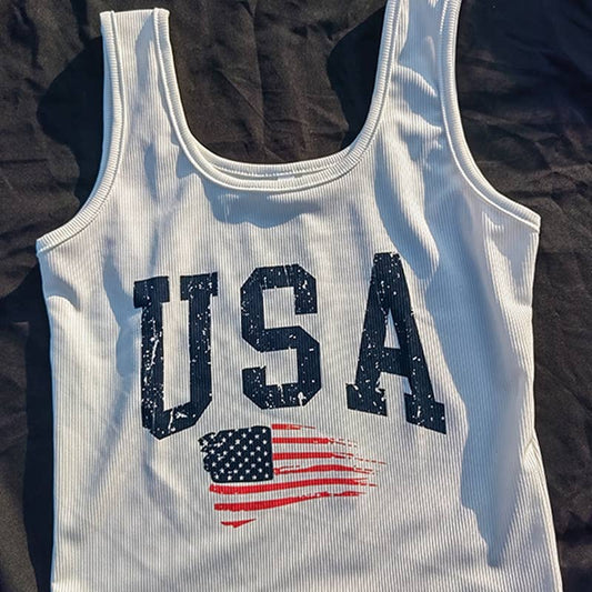 Crew neck casual monogrammed simple vest