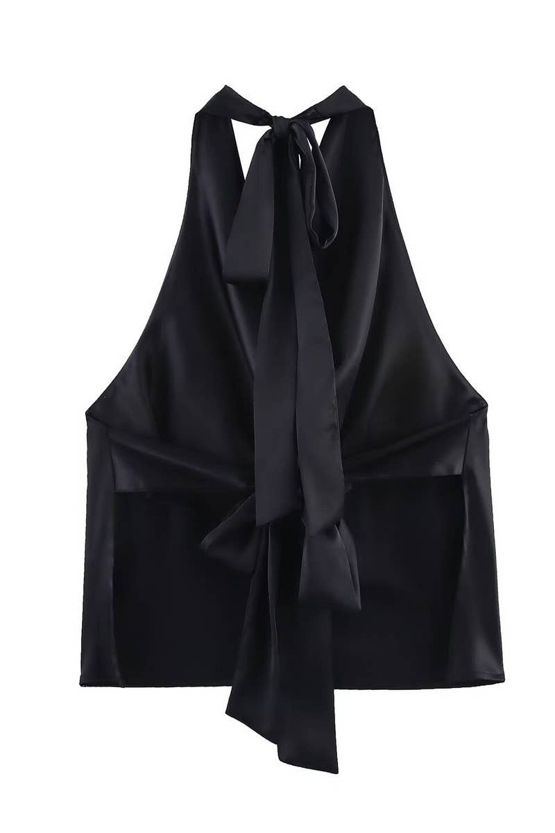 CWTTSL0358_TEMPERAMENTAL AND FASHIONABLE HALTER NECK TOP