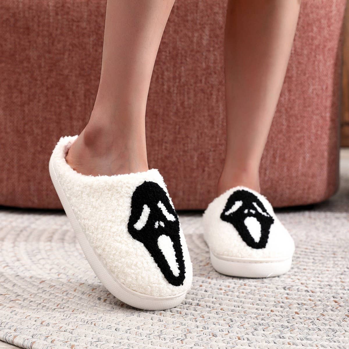 NEW HALLOWEEN GHOST FACE COTTON SLIPPERS