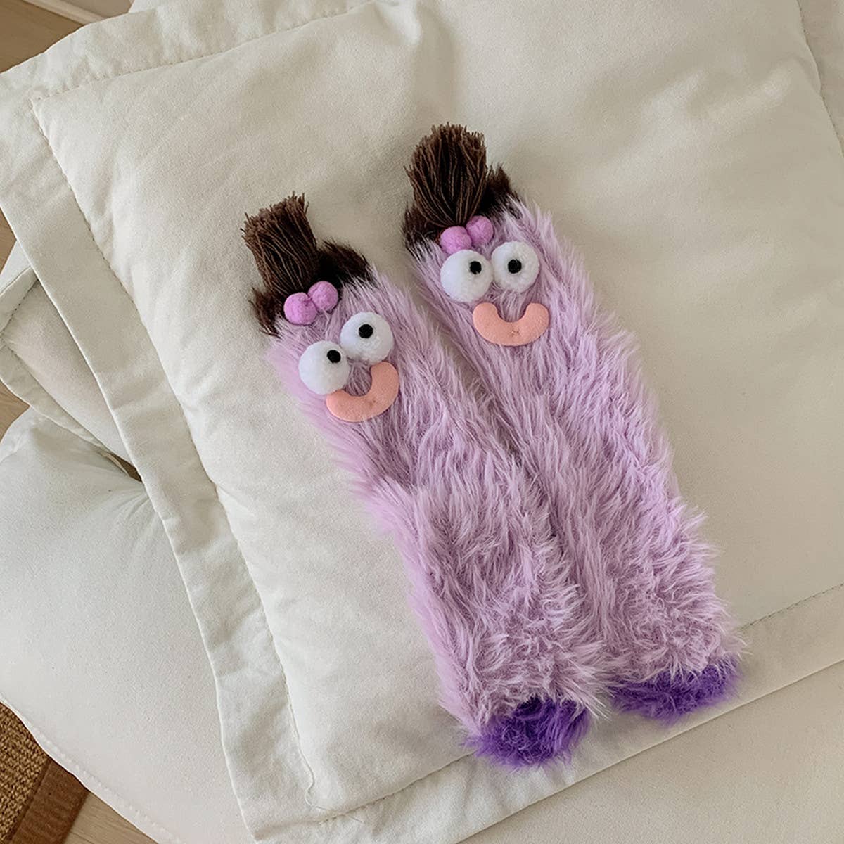 NEW CORAL FLEECE FUNNY UGLY CUTE THICKENED SOCKS