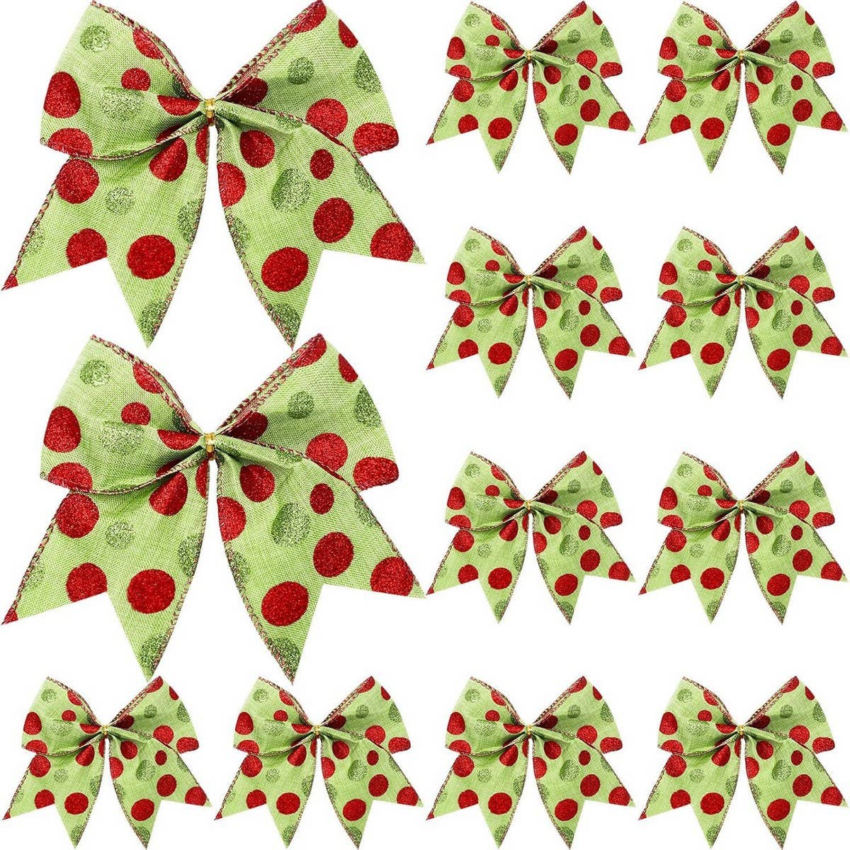 CWMM10190_POLKA DOT CHRISTMAS BOW DECORATIONS