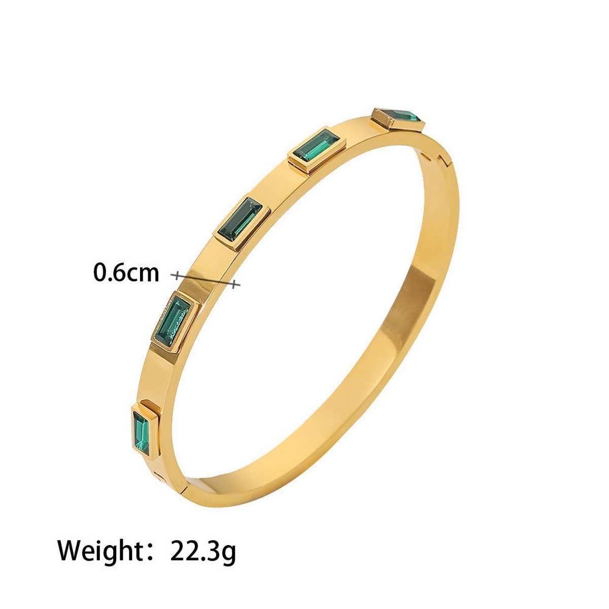 INS Zircon Open Cuff Bracelet in Stainless Steel
