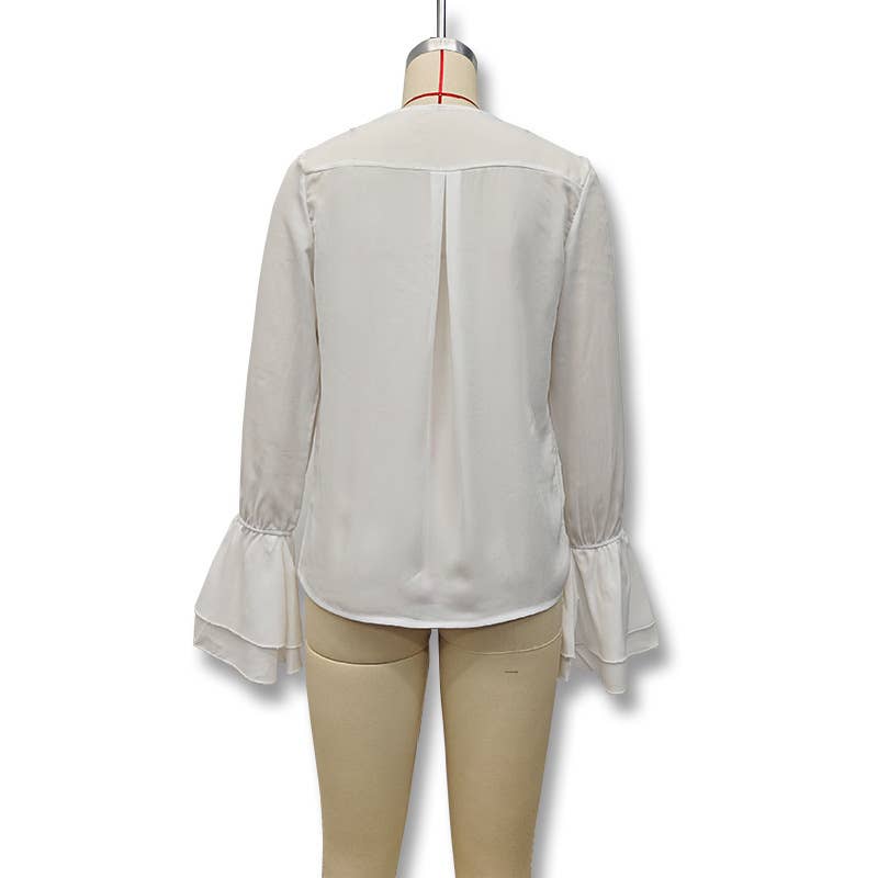 Cardigan with ruffled and fashionable tie design