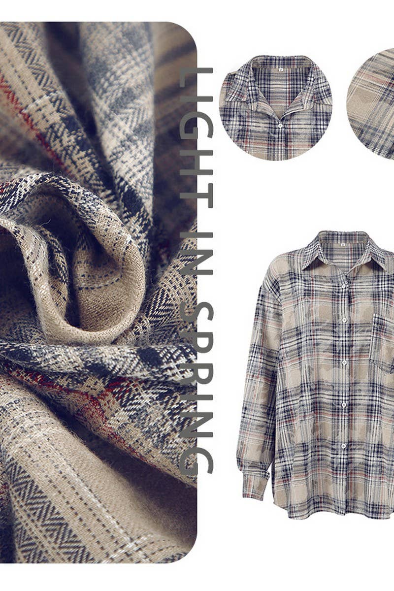 CWTBLL00569_VINTAGE PLAID LONG SLEEVE SHIRT JACKET