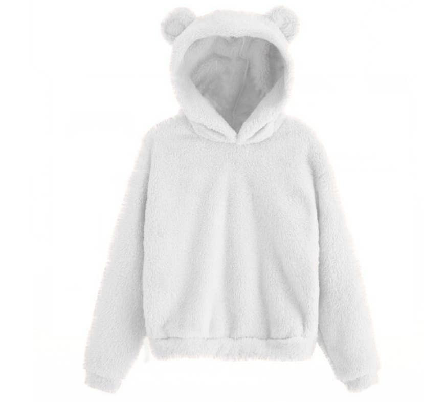FLUFFY RABBIT EARS HOODED WARM SWEATER HOODIE