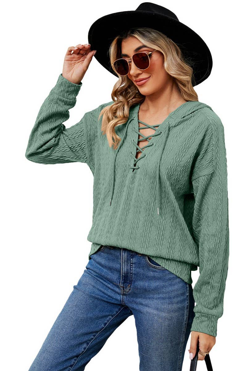 CWOHOL1096_AUTUMN AND WINTER SOLID COLOR HOODED SWEATSHIRT