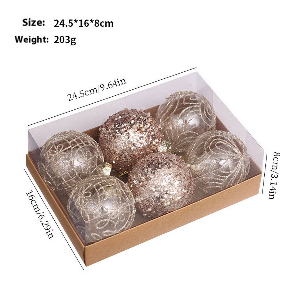 8cm Painted Xmas Ball Ornaments Gift Box Set_CWMM9879