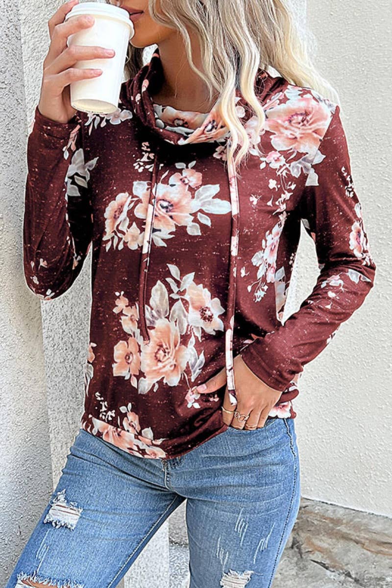 CWOHOL1015_PULLOVER PRINTED PILE NECK LONG-SLEEVED TOP