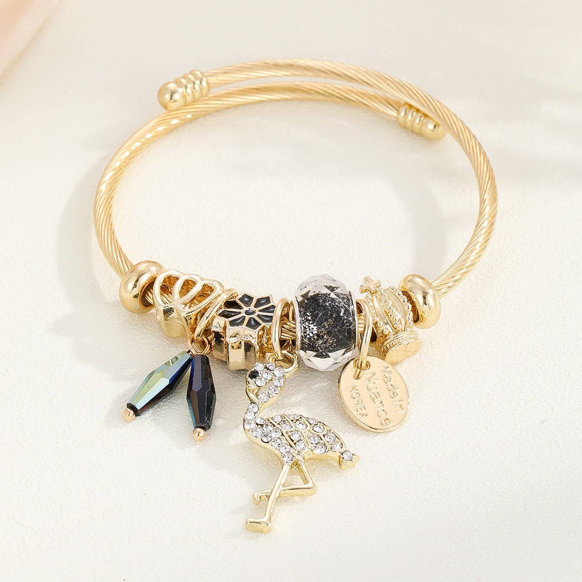 DIY Resin Charm Beaded Adjustable Bracelet