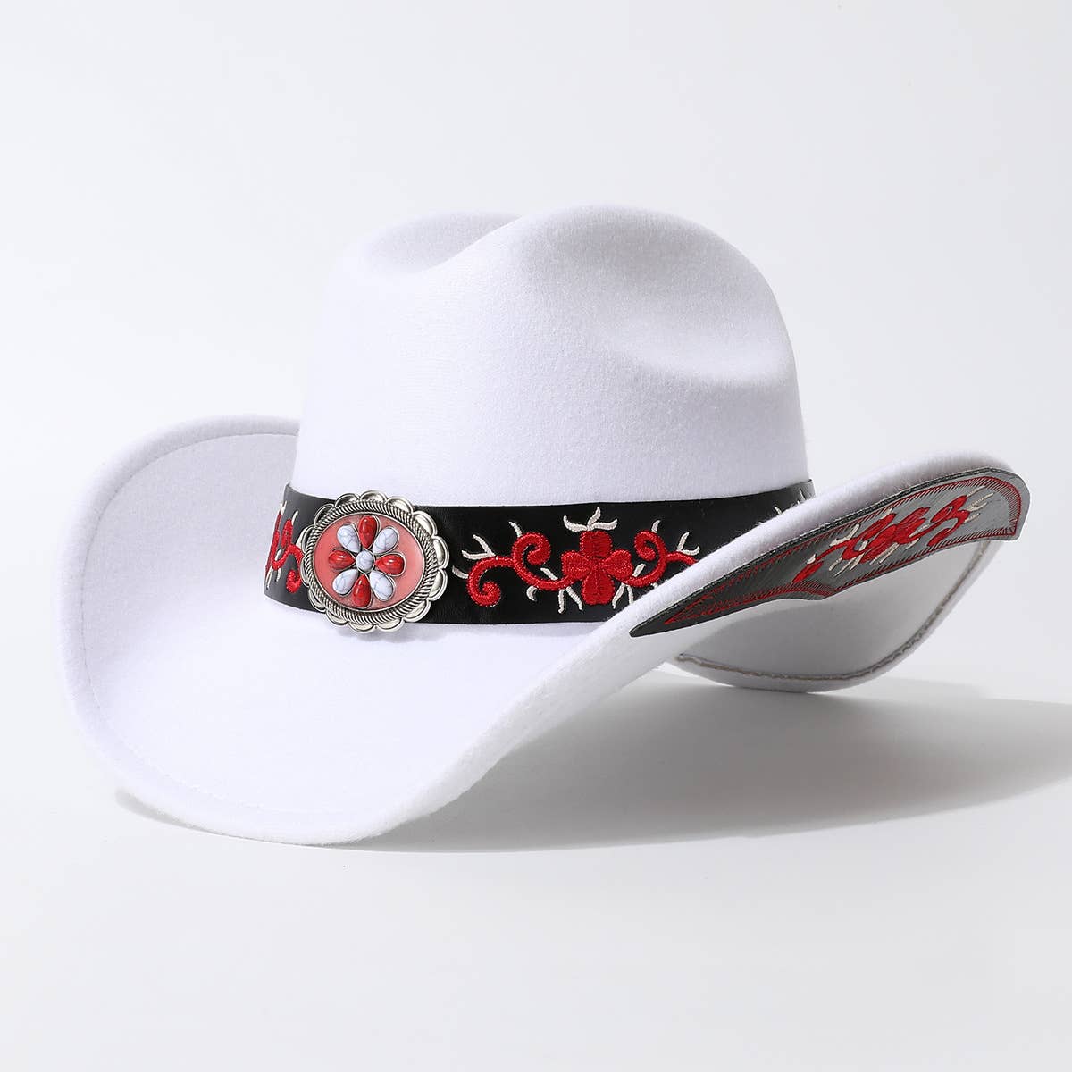 Ethnic Style Western Cowboy Fedora Hat_CWAH3628