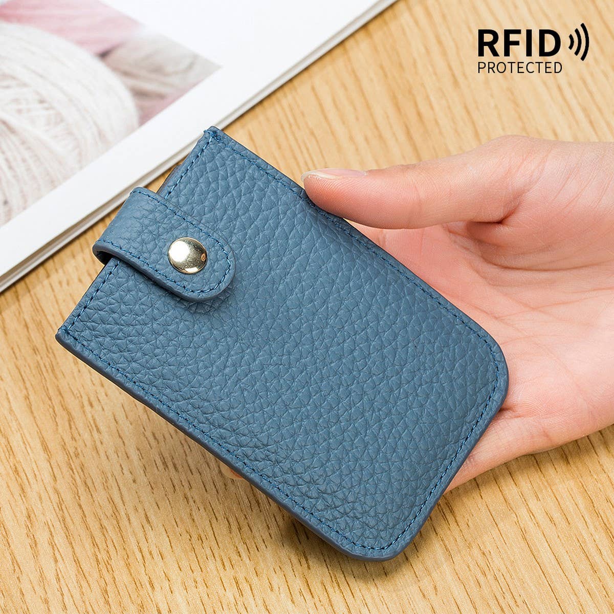 ULTRA-THIN LAYERED DRAWSTRING LEATHER CARD HOLDER_CWAB3825