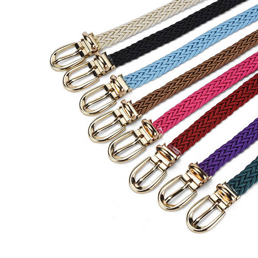 WOMEN BRAIDED PIN BUCKLE DETACHABLE BELT_CWABE0361