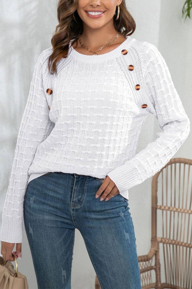 CWTTL1391_Crew Neck Long Sleeve Pullover Sweater