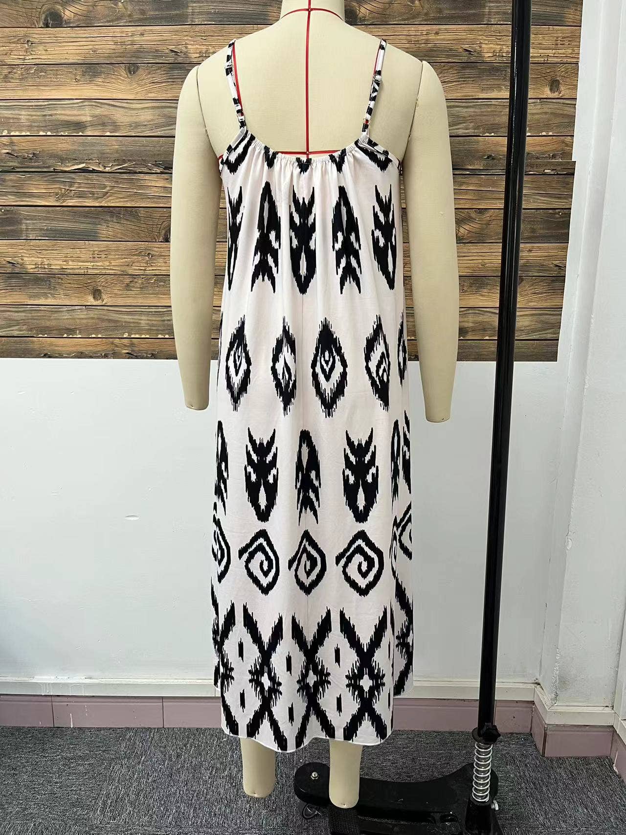 Fashionable versatile loose printed long dress