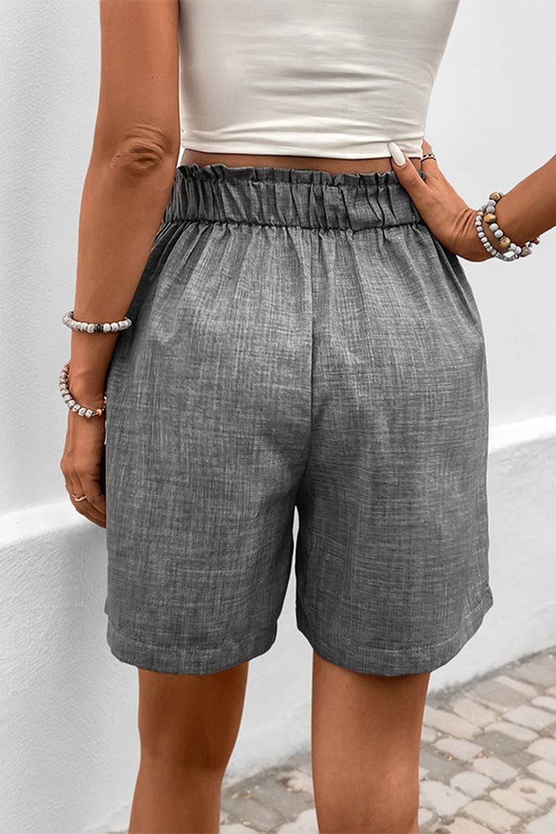 CWBSP0579_CASUAL SOLID COMMUTER WIDE LEG SHORTS