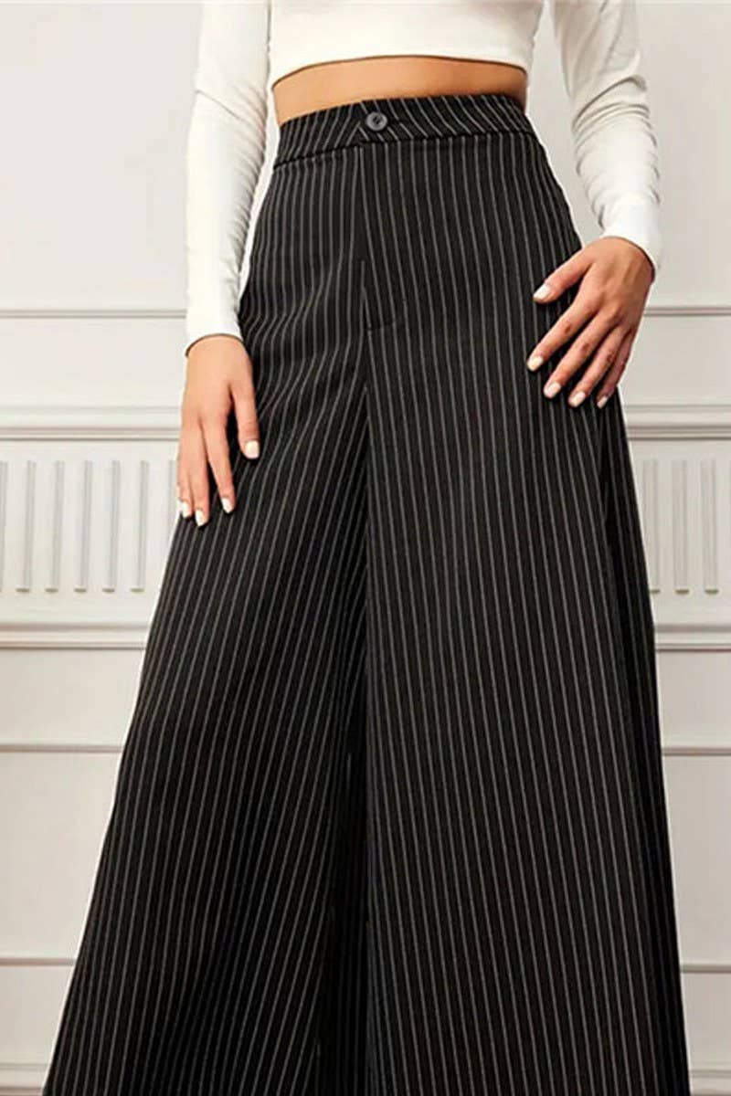 CWBLP1933_SUMMER STRIPED LOOSE CASUAL WIDE-LEG PANTS
