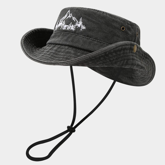 Vintage Wide Brim Sun Hat for Hiking & Camping_CWAH3887