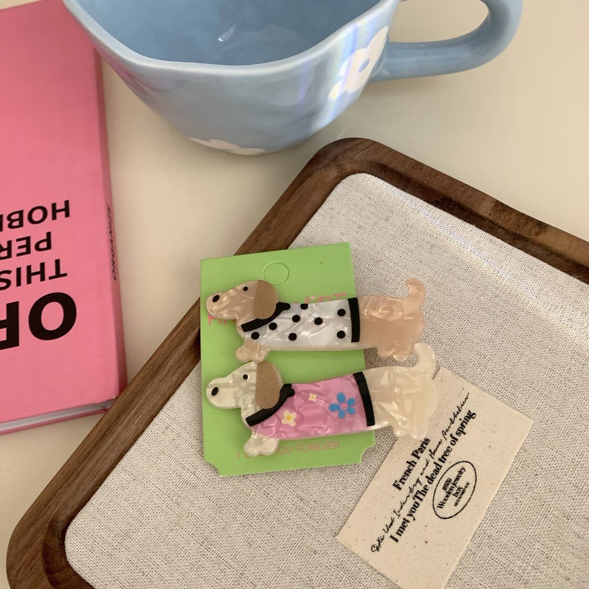 CWAHA07733_CUTE DOG FORK HAIR CLIP SIDE BANGS ACCESSORY