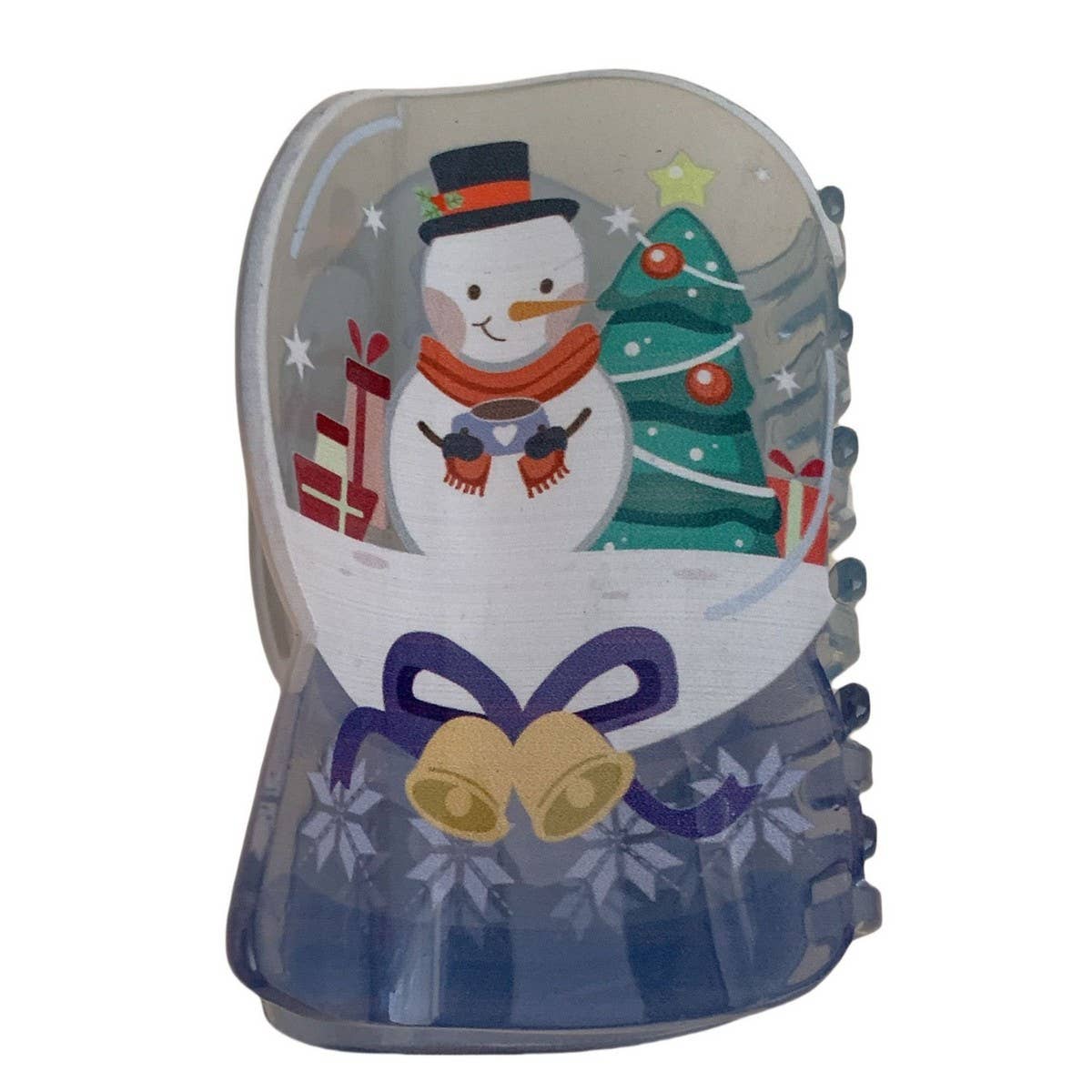 CWAHA07718_HOLIDAY ACRYLIC SANTA CAT CRYSTAL HAIR CLIP