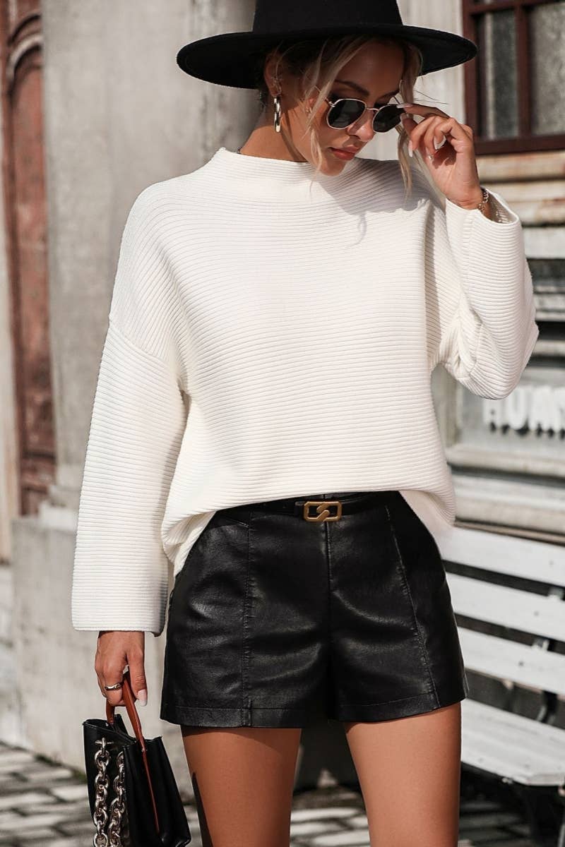 CWTSTL431_Oversized Long Sleeve Crew Neck Pullover Sweater