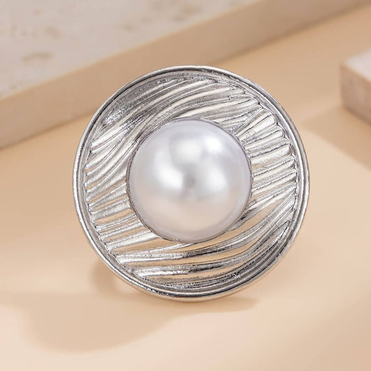 IRREGULAR GEOMETRIC ELLIPSE ALLOY WINDING RING
