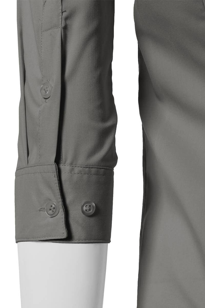 CWTSTS116_Basic Slim Fit Simple 3/4 Sleeve Button Down Shirt