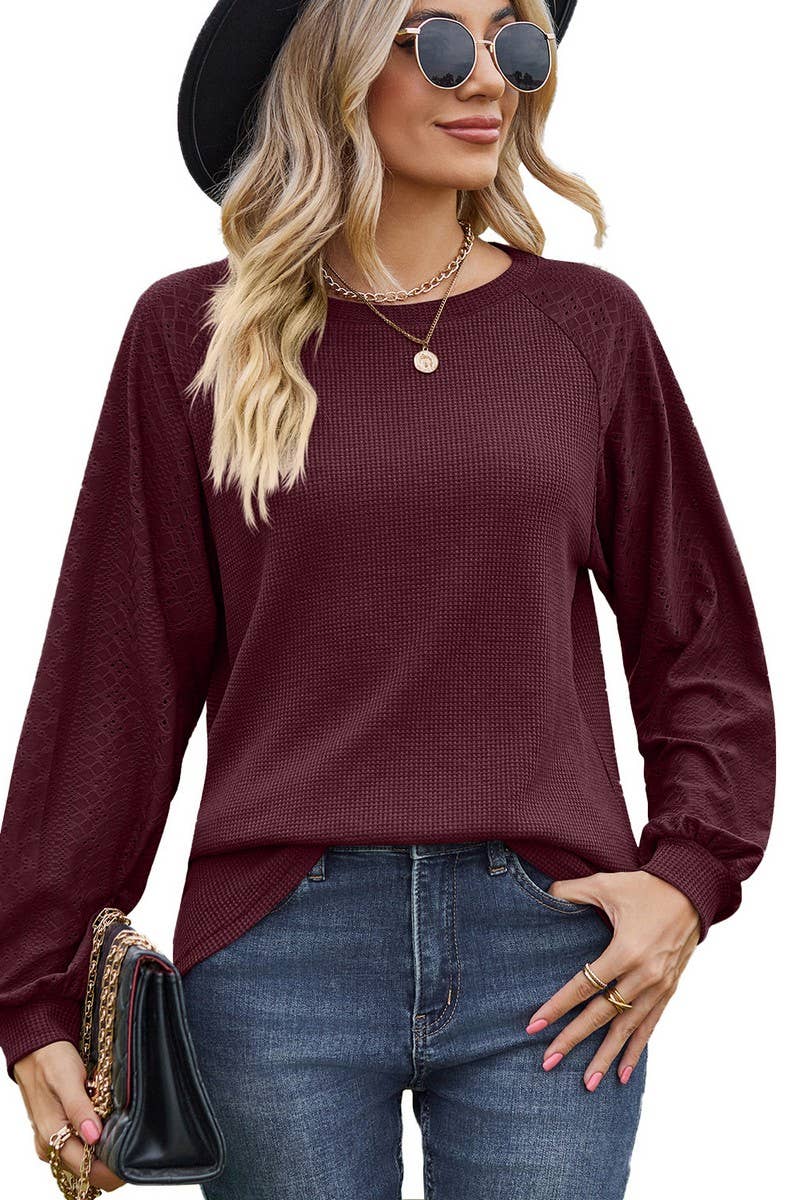 CWTTL1566_Round neck Long Sleeve Top