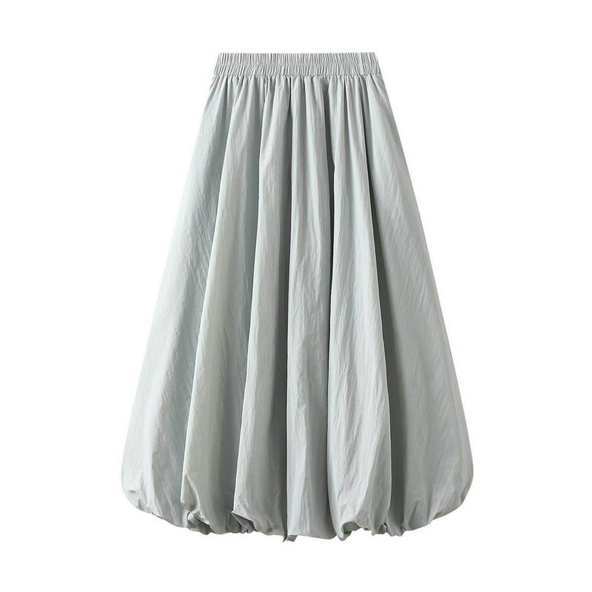 High-Waist Slim Fit Balloon Midi Skirt