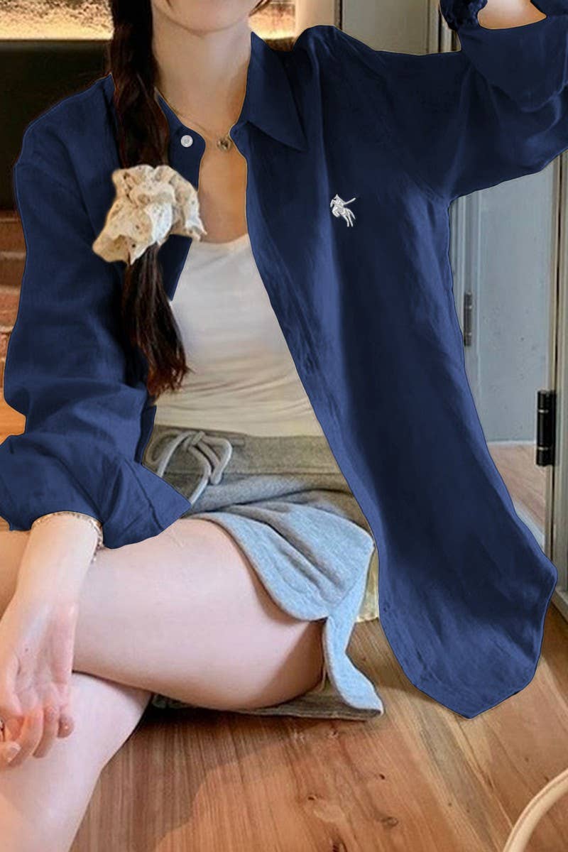 CWTSTL01010_CASUAL LOOSE SOLID LONG SLEEVE SHIRT