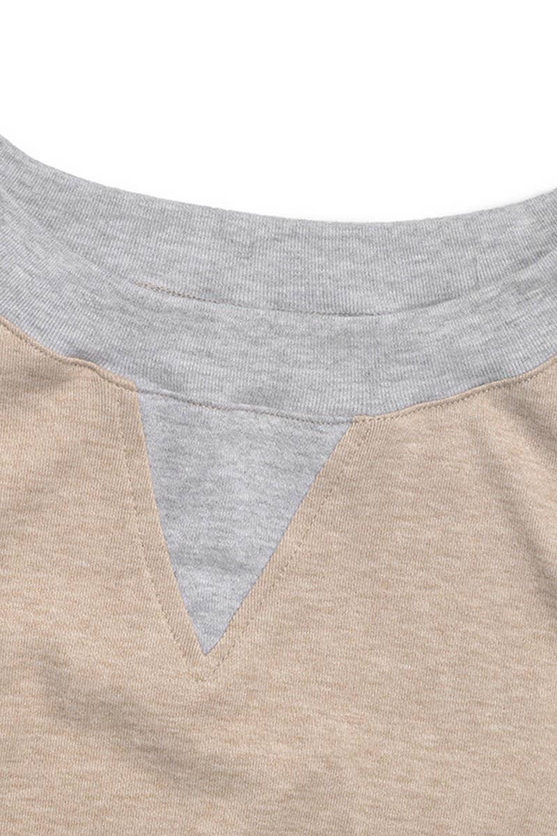 CWTBLL3705_AUTUMN AND WINTER ROUND NECK PATCHWORK LOOSE TOP