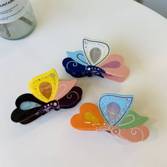 Rhinestone Butterfly Hair Claw, Chic Simple Clip