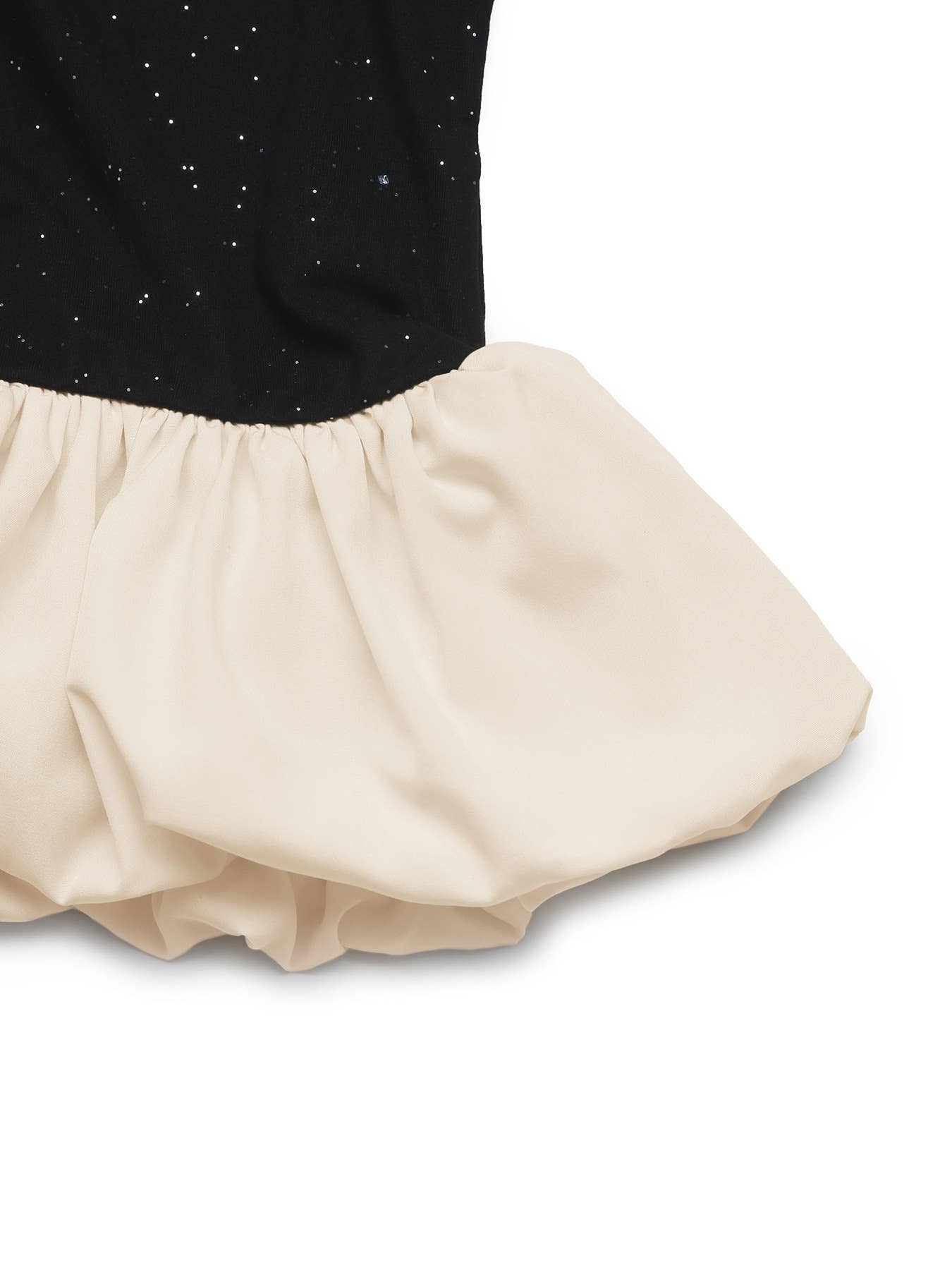 Black and white contrasting strapless top